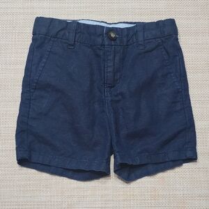 Janie and Jack Dark Blue Linen - Cotton Shorts